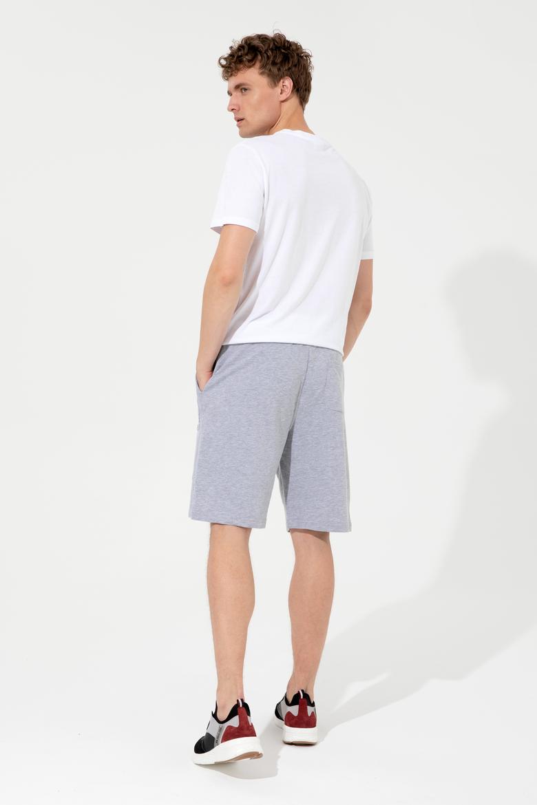Erkek Gri Melanj Örme Şort - 50246715014