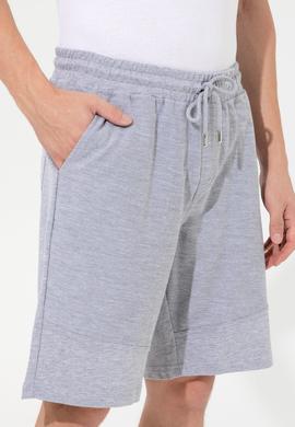 Erkek Gri Melanj Örme Şort - 50246715014