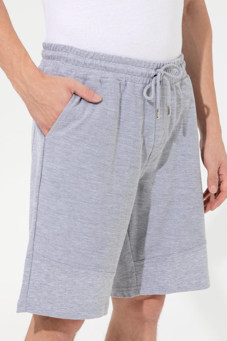 Erkek Gri Melanj Örme Şort - 50246715014