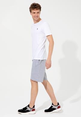 Erkek Gri Melanj Örme Şort - 50246715014