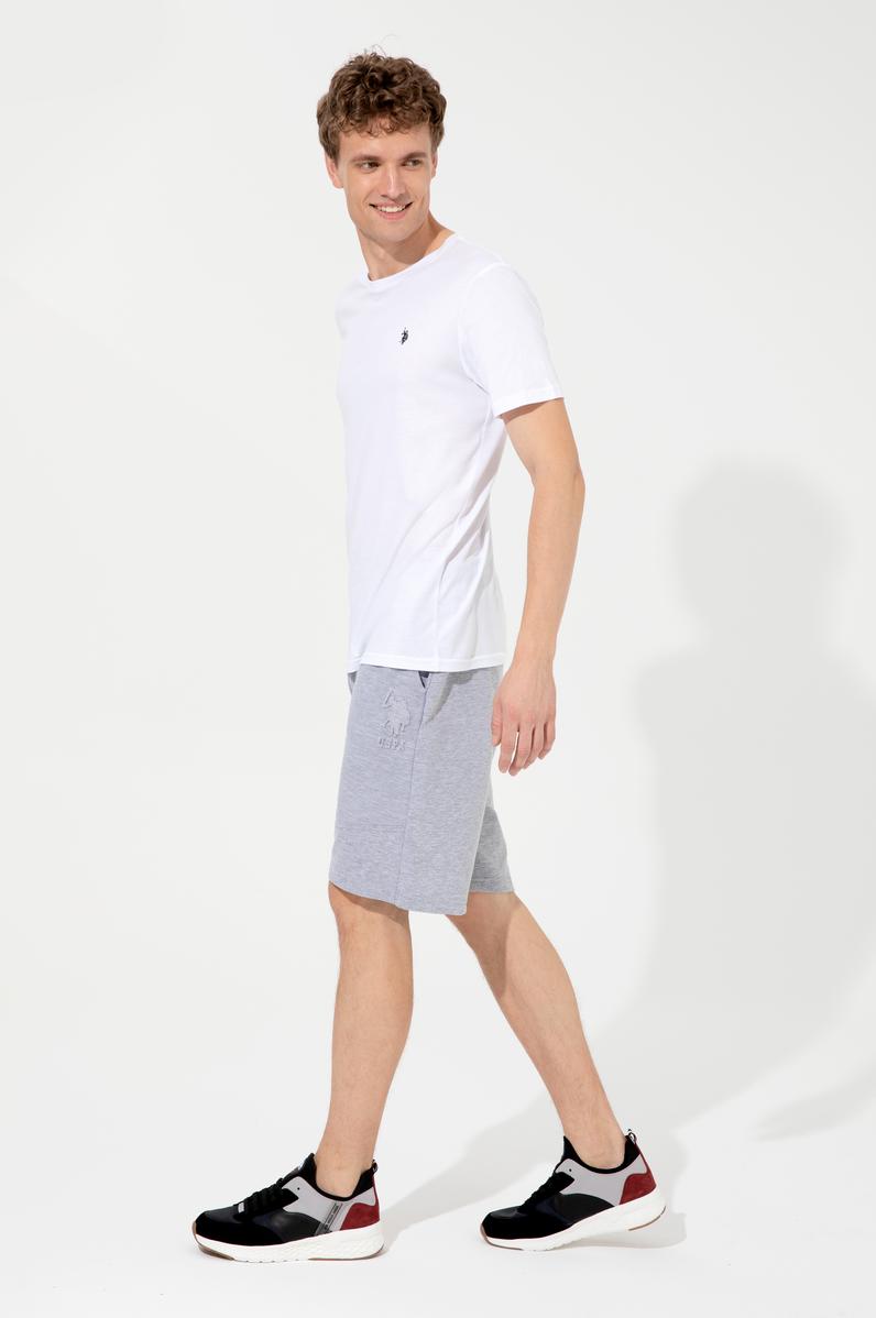 Erkek Gri Melanj Örme Şort