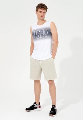 Erkek Beyaz Bisiklet Yaka Tişört - 50248575007