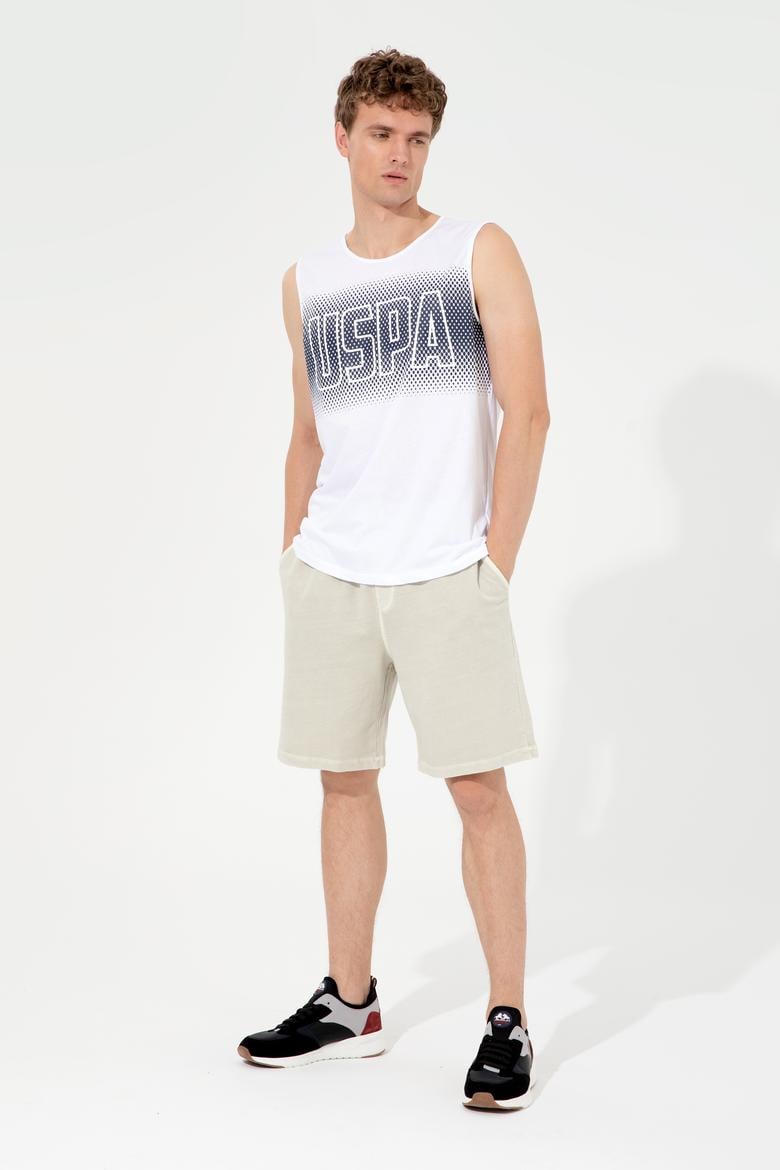 Erkek Beyaz Bisiklet Yaka Tişört - 50248575007