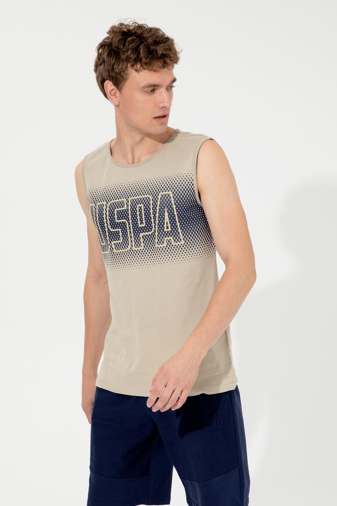 Erkek Haki Bisiklet Yaka T-Shirt