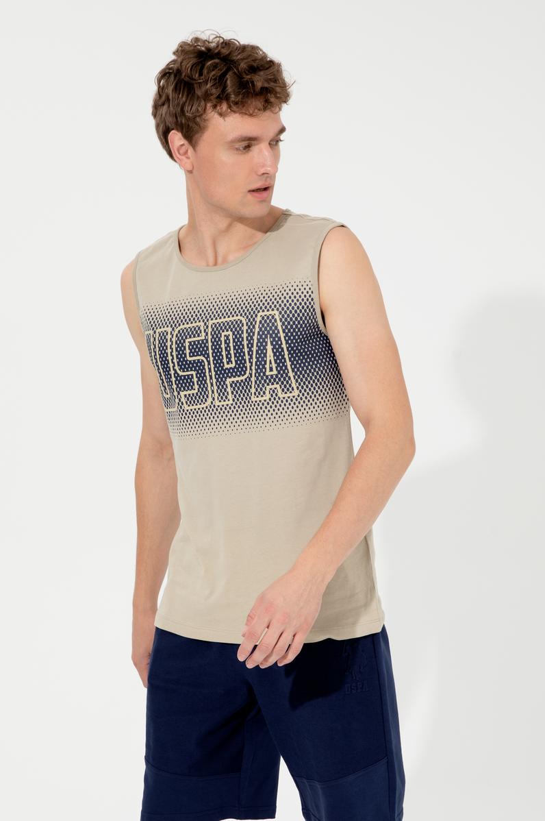 Erkek Haki Bisiklet Yaka T-Shirt