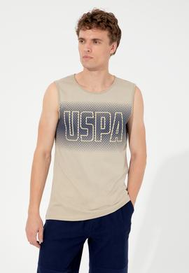 Erkek Haki Bisiklet Yaka T-Shirt - 50248575020