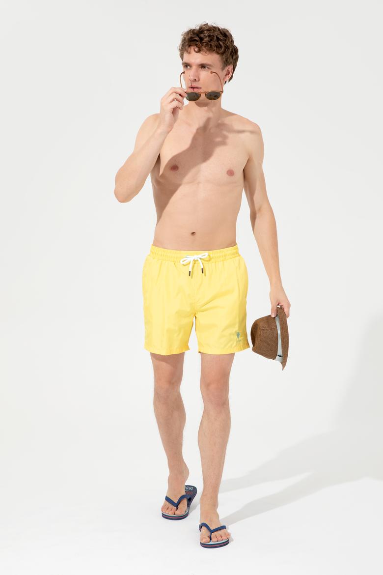 Erkek Açık Sarı Deniz Şortu