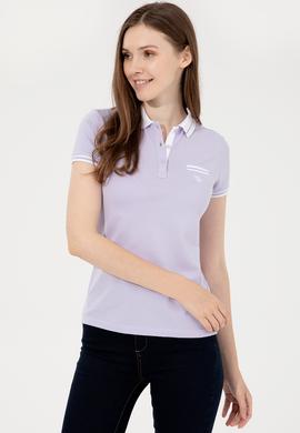 Kadın Lila Polo Yaka T-Shirt - 50248051077