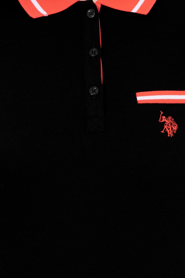 Kadın Siyah Polo Yaka Tişört - 50248051084