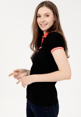 Kadın Siyah Polo Yaka Tişört - 50248051084
