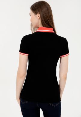 Kadın Siyah Polo Yaka Tişört - 50248051084