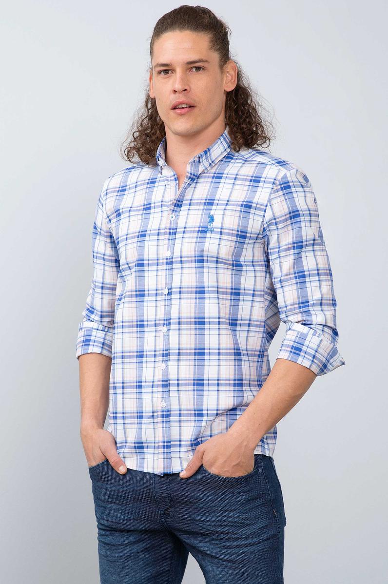 Erkek Mavi Gömlek Uzunkol