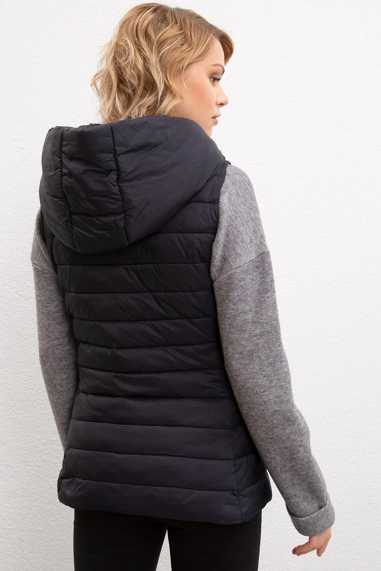 Kadın Siyah Dokuma Yelek - 50211370044