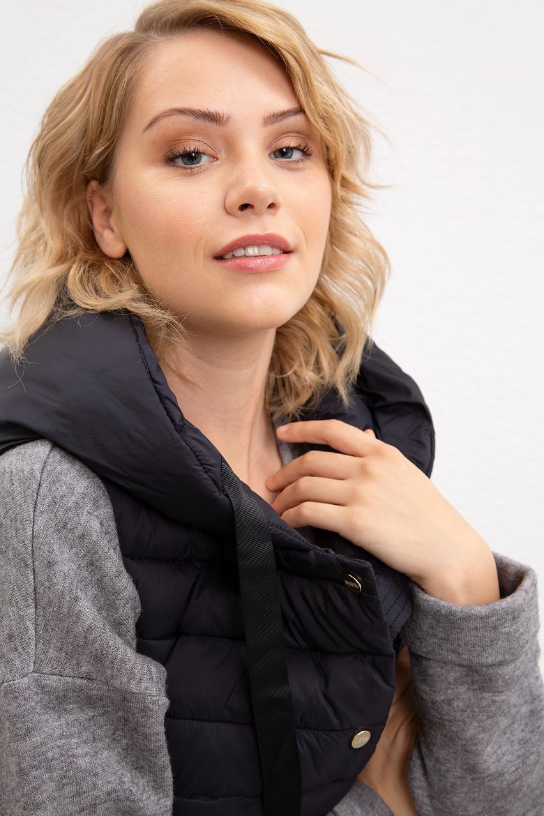 Kadın Siyah Dokuma Yelek - 50211370044