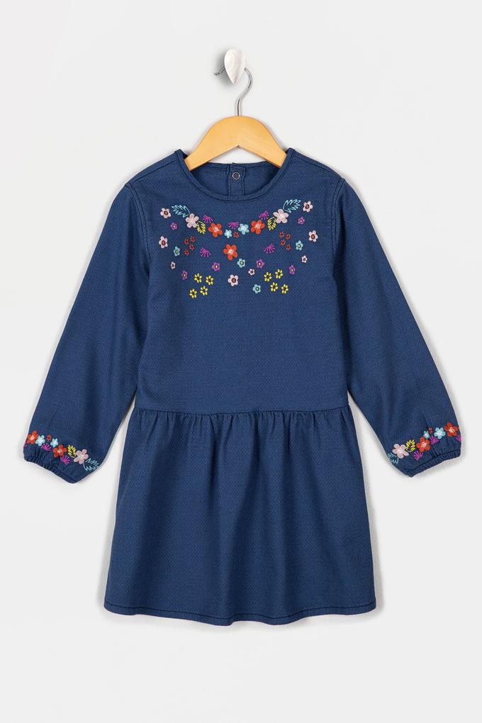 Kız Çocuk Mavi Jean Elbise