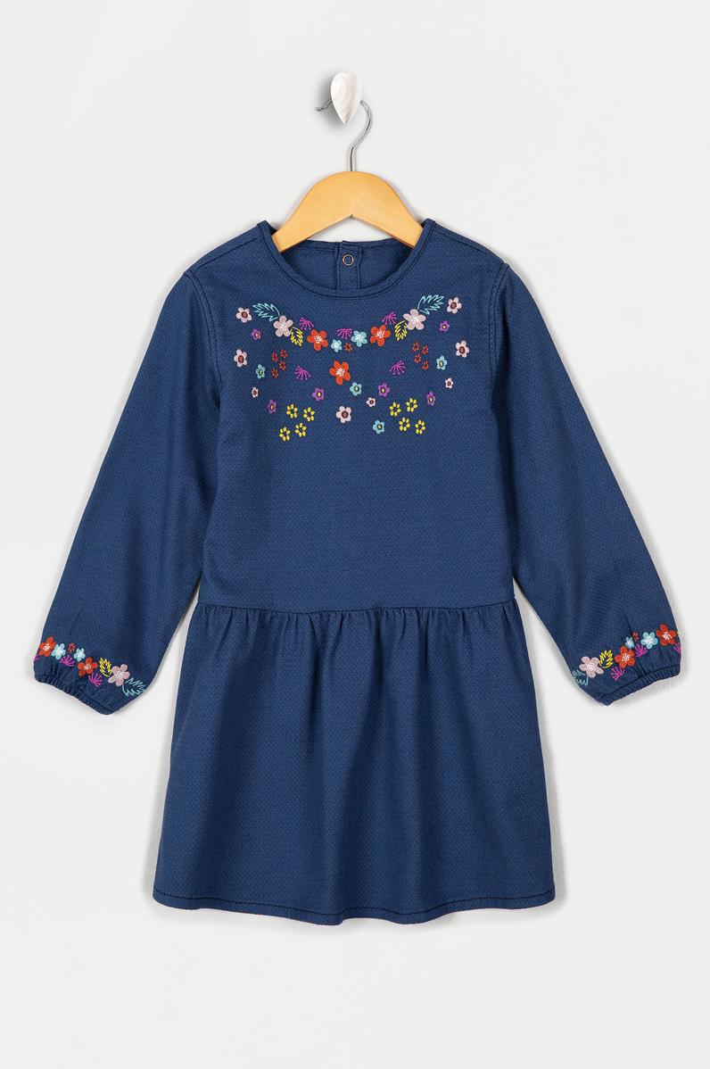 Kız Çocuk Mavi Jean Elbise