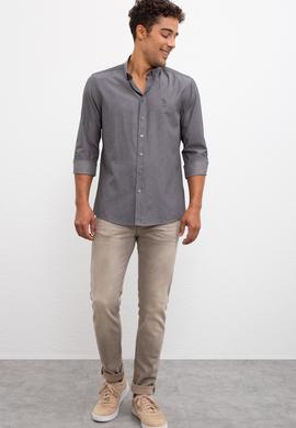Erkek Gri Gömlek Uzunkol - 50219852012