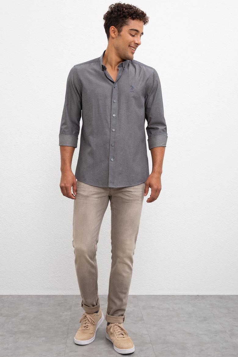 Erkek Gri Gömlek Uzunkol - 50219852012