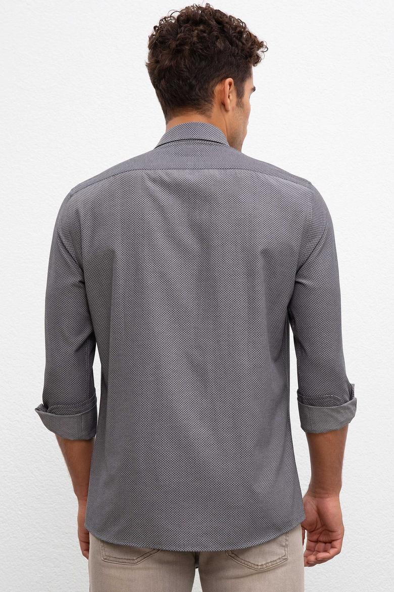 Erkek Gri Gömlek Uzunkol - 50219852012