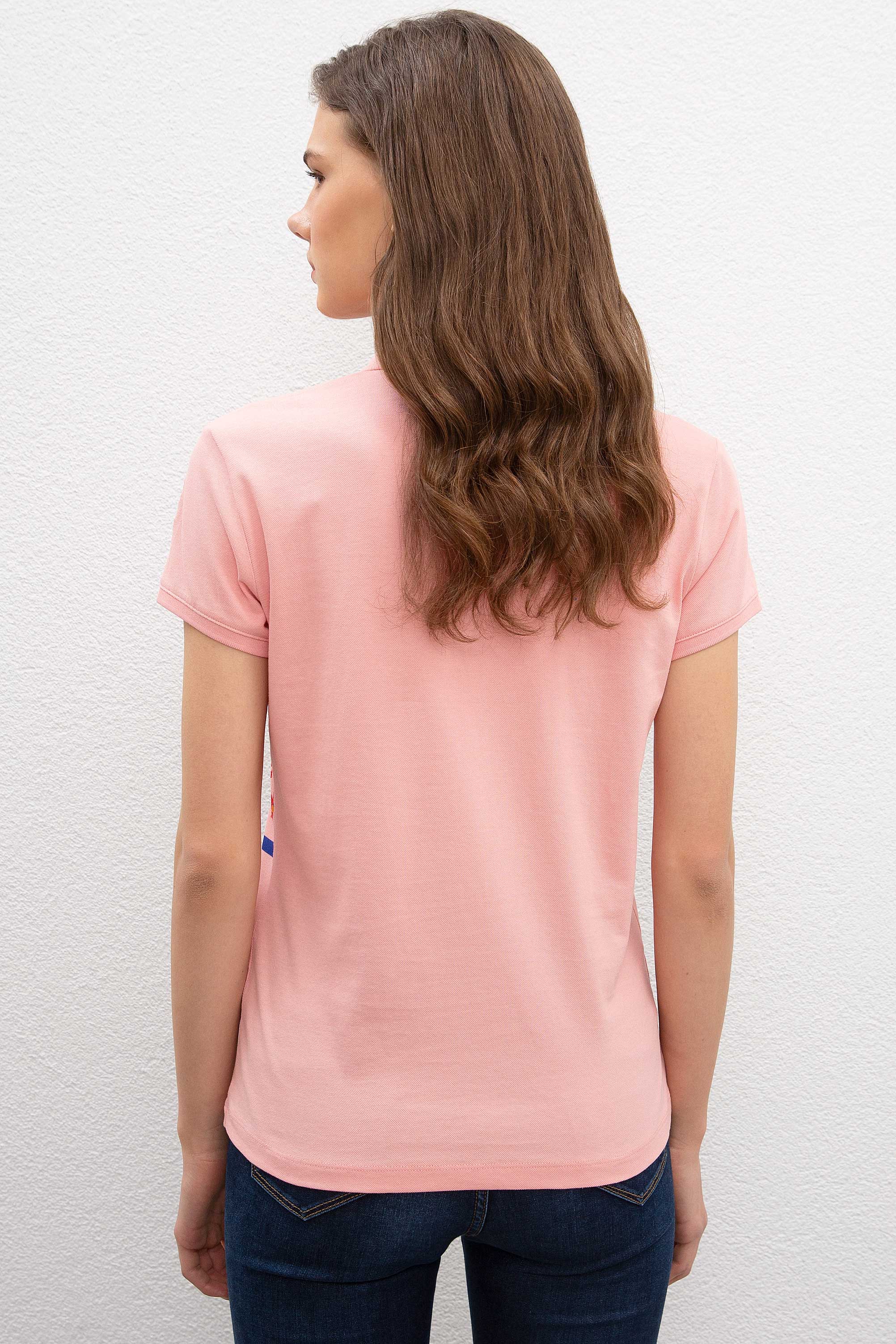 Kadın Pembe Polo Yaka T-Shirt