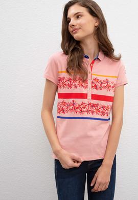 Kadın Pembe Polo Yaka T-Shirt - 50216112004