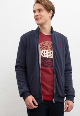 Erkek Lacivert Dik Yaka Fermuarlı Sweatshirt - 50216611001