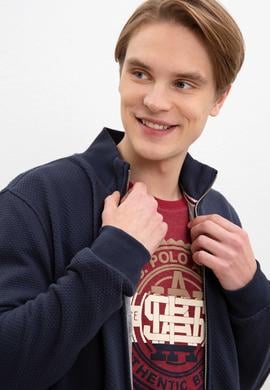 Erkek Lacivert Dik Yaka Fermuarlı Sweatshirt - 50216611001