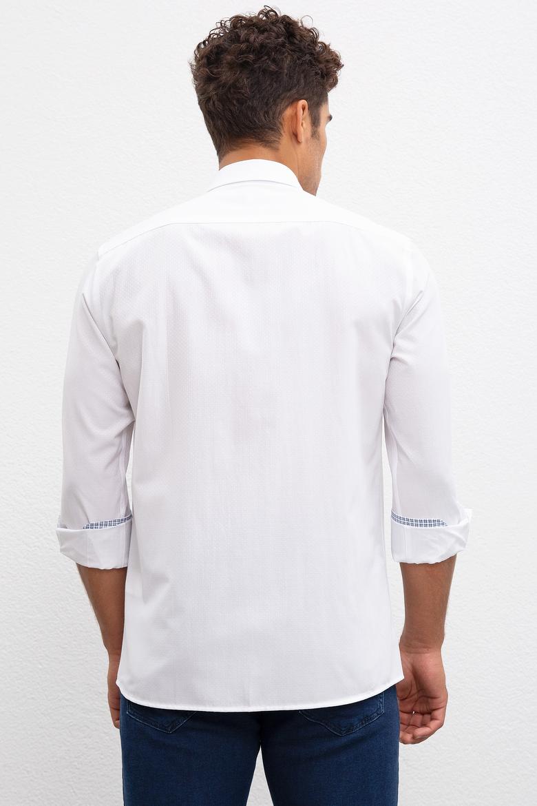 Erkek Beyaz Gömlek Uzunkol - 50219839001