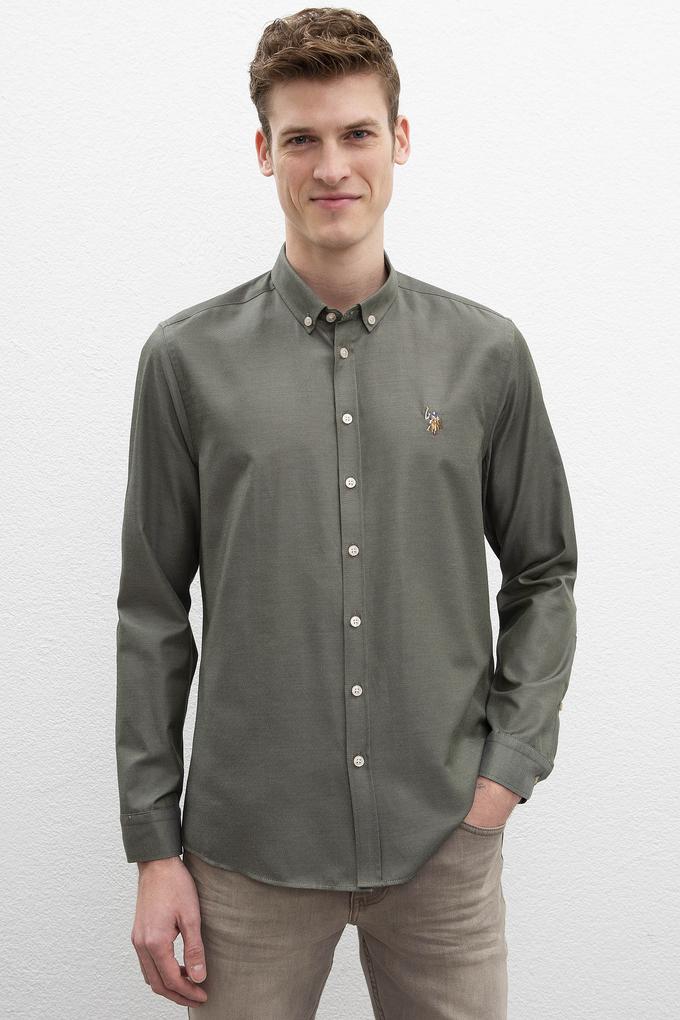 Erkek Yeşil Gömlek Uzunkol