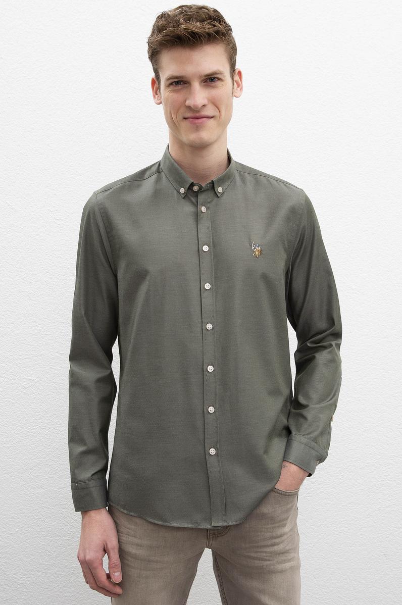 Erkek Yeşil Gömlek Uzunkol