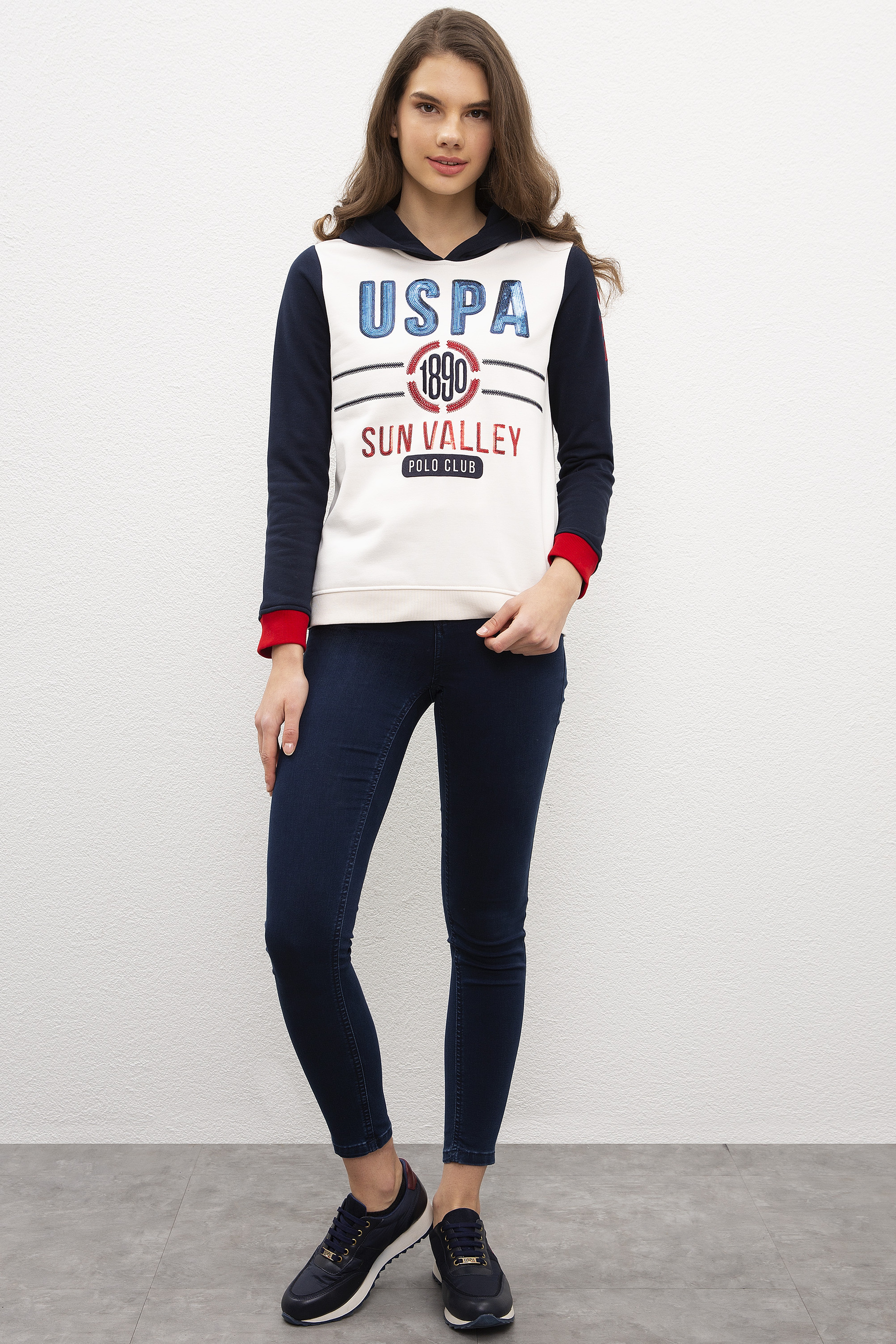 Kadın Beyaz Sweatshirt - Image 4