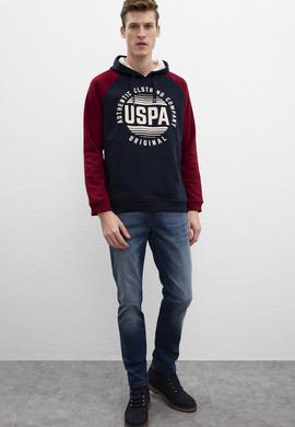 Erkek Lacivert Kapüşonlu Sweatshirt - 50216283011