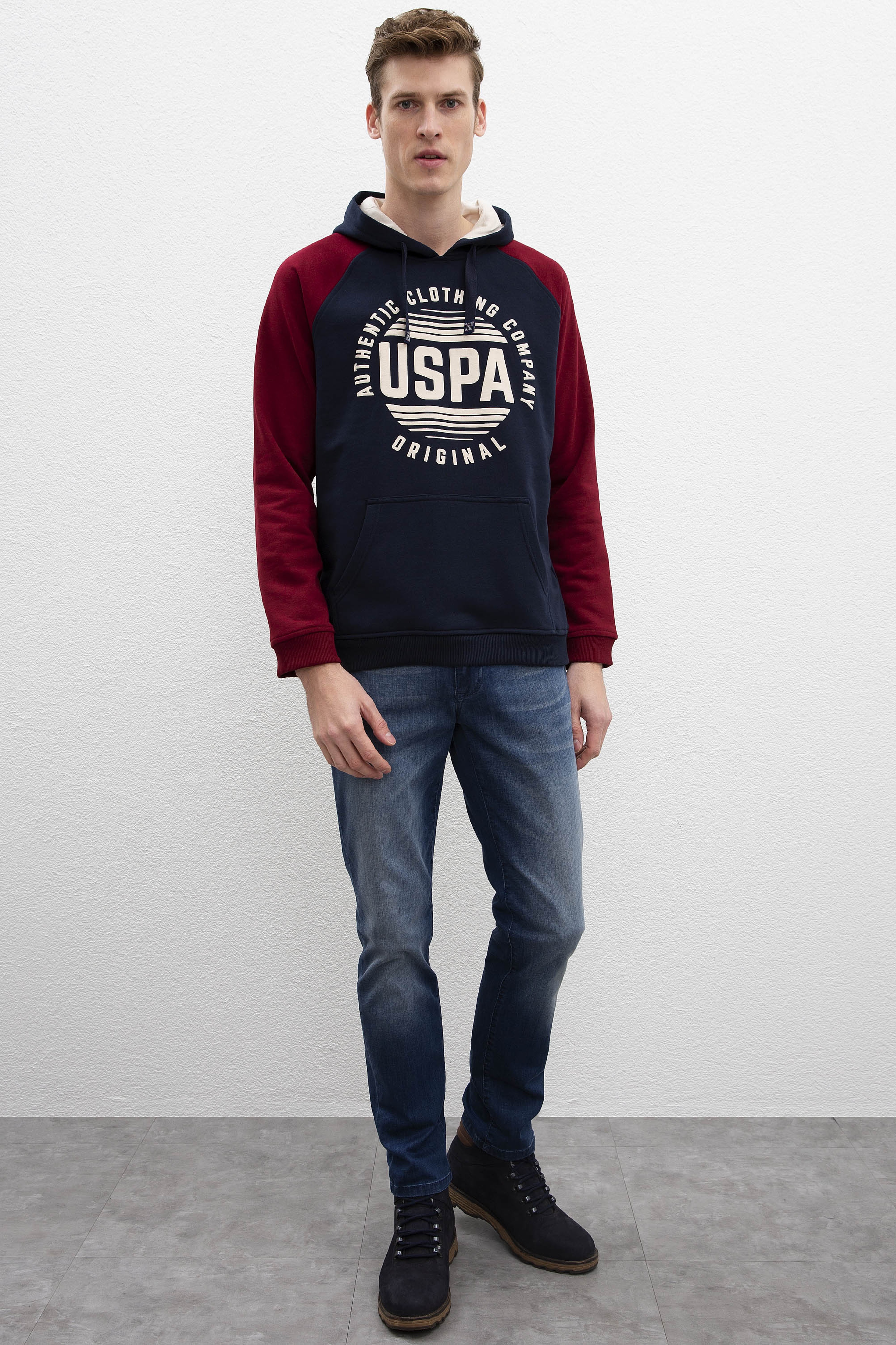 Erkek Lacivert Kapüşonlu Sweatshirt