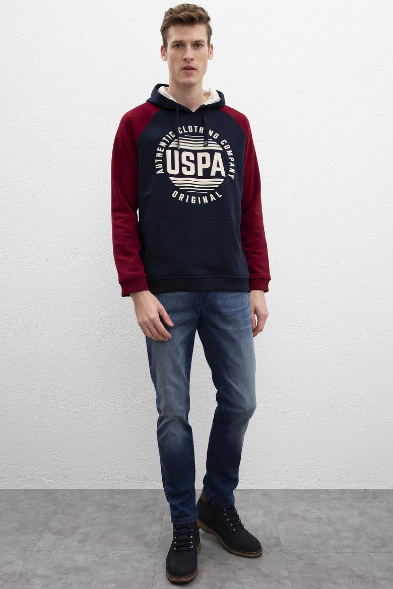 Erkek Lacivert Kapüşonlu Sweatshirt - 50216283011