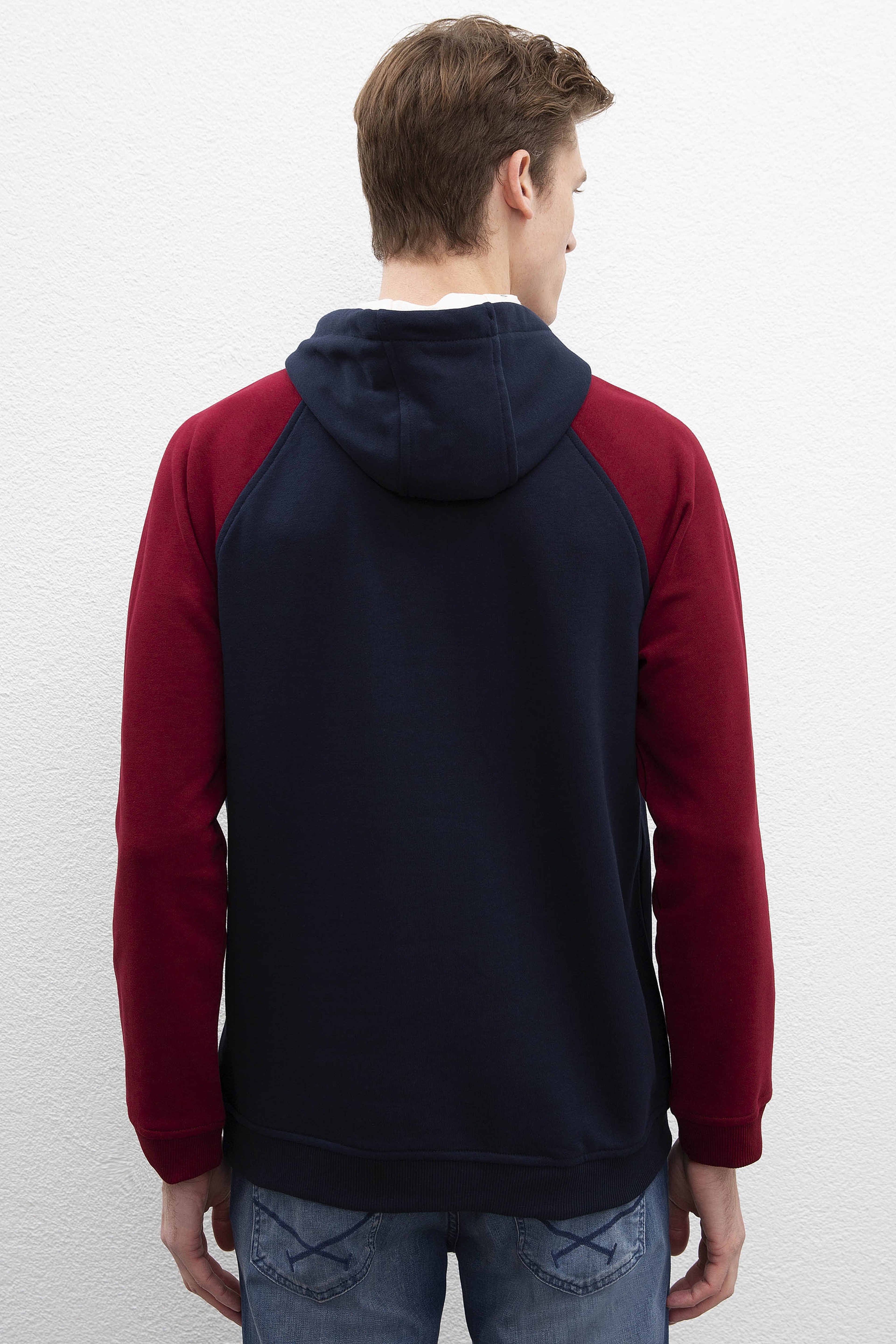 Erkek Lacivert Kapüşonlu Sweatshirt