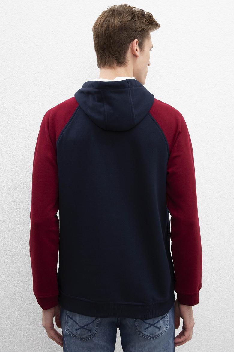 Erkek Lacivert Kapüşonlu Sweatshirt - 50216283011