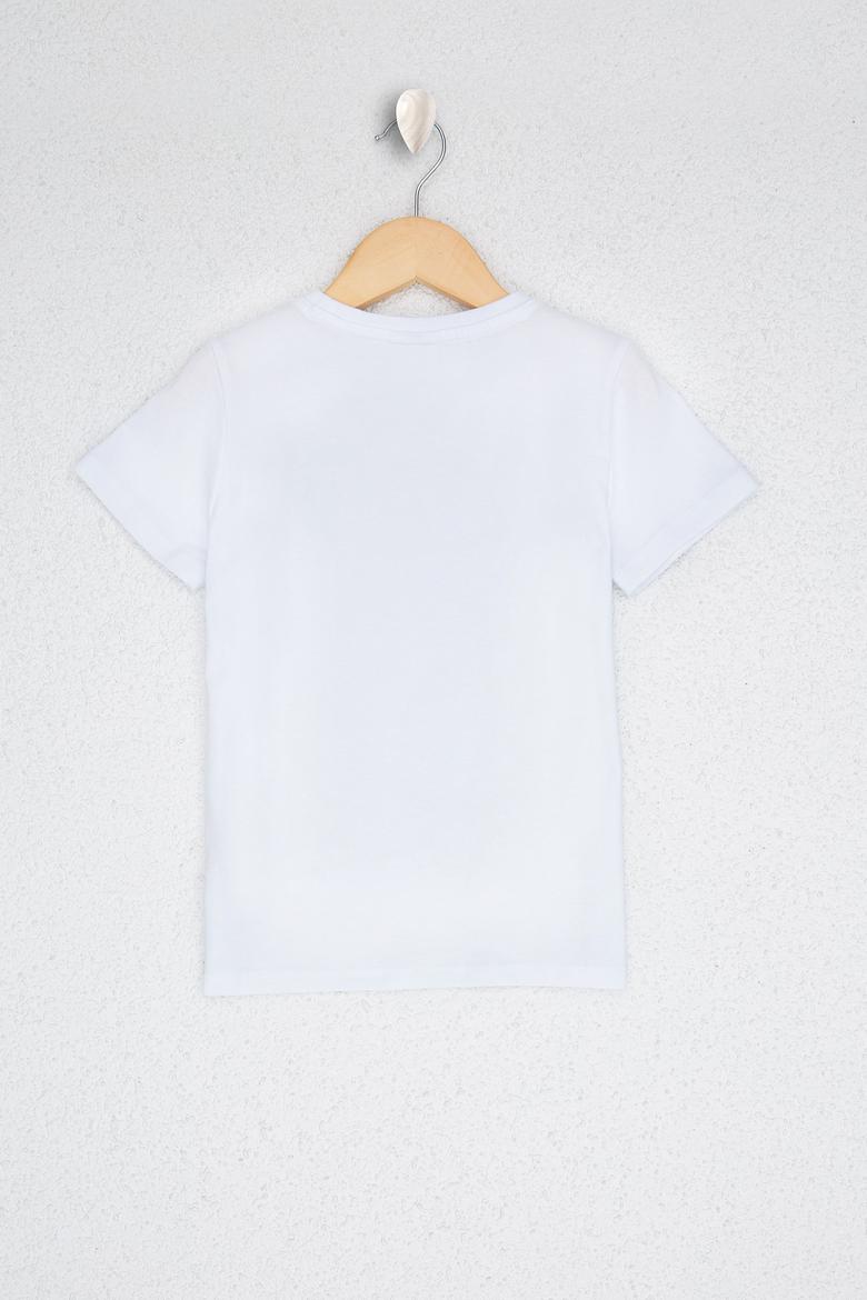 Çocuk Beyaz Bisiklet Yaka Tişört - 50222064004