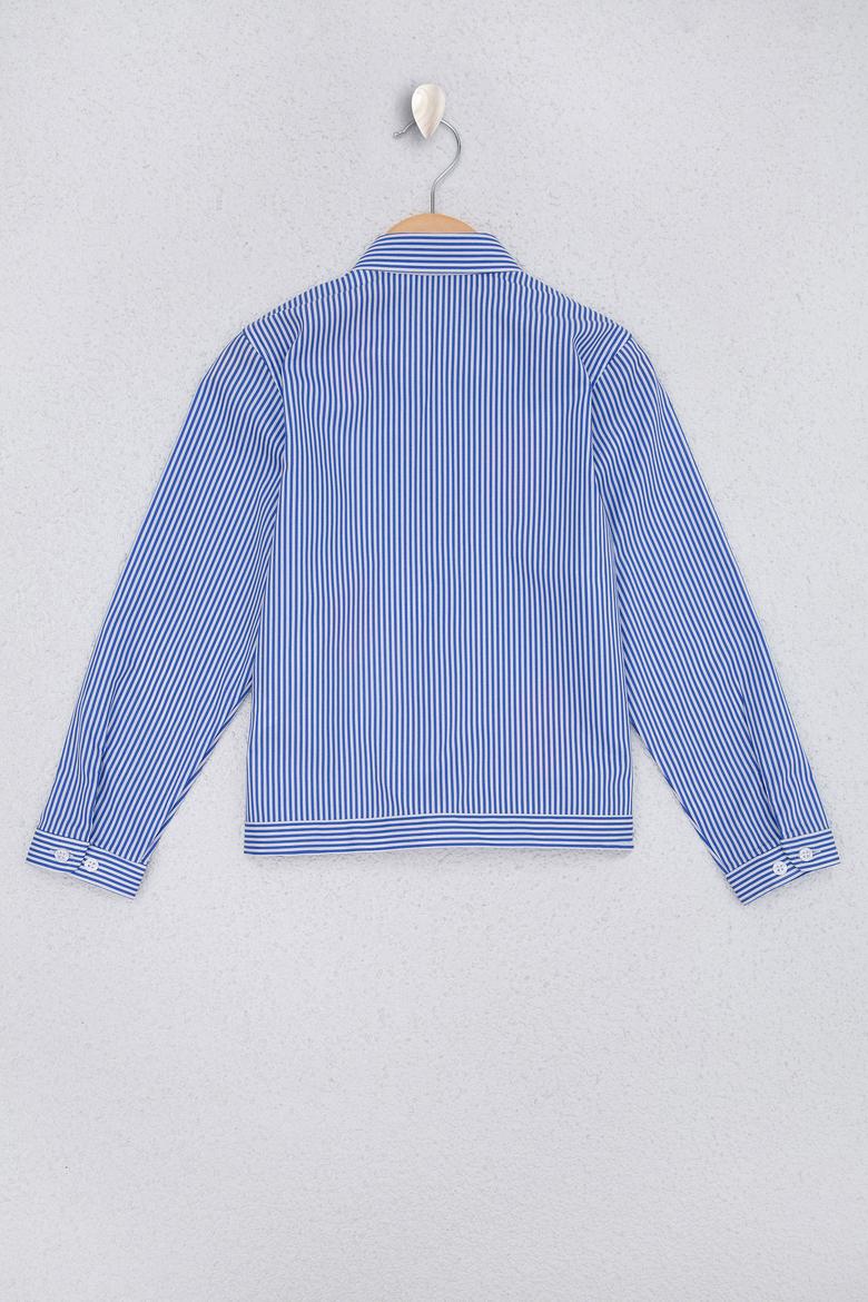 Kız Çocuk Mavi Uzun Kollu Gömlek - 50218951026