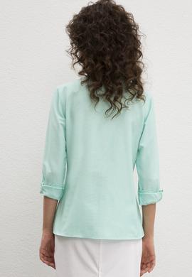 Kadın Mint Uzun Kollu Basic Gömlek - 50219521034