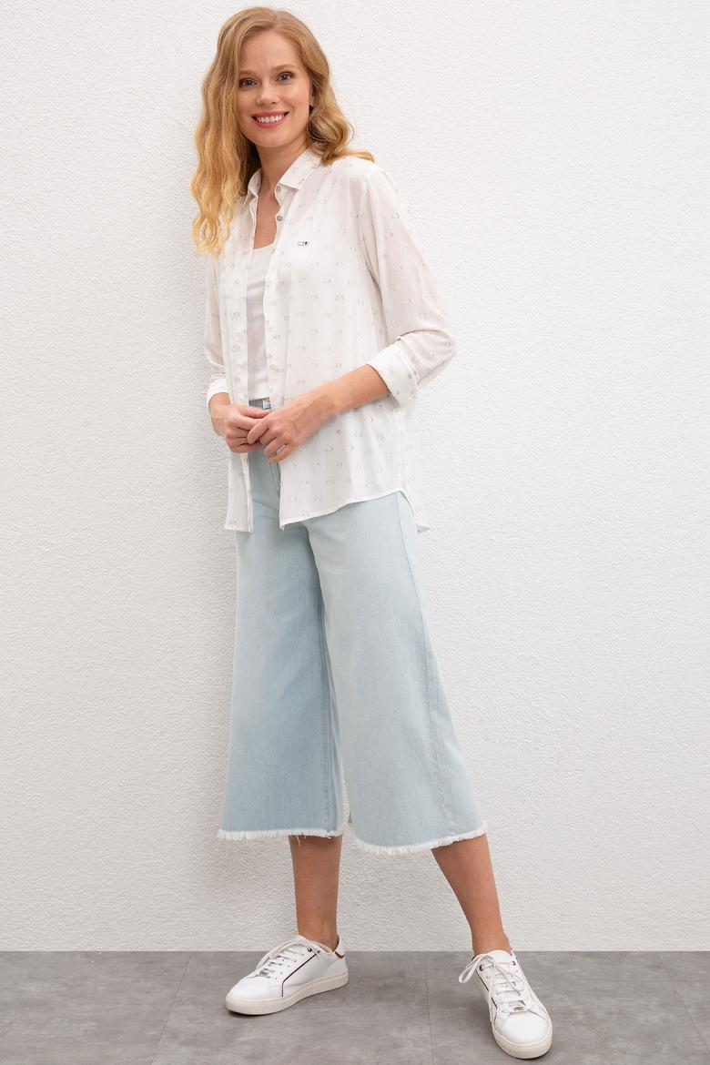 Kadın Beyaz Gömlek Uzunkol - 50218783001