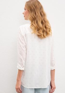 Kadın Beyaz Gömlek Uzunkol - 50218783001