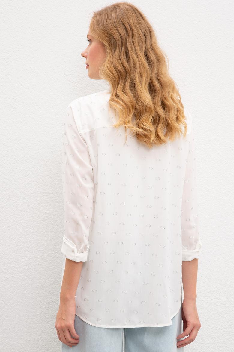 Kadın Beyaz Gömlek Uzunkol - 50218783001