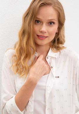 Kadın Beyaz Gömlek Uzunkol - 50218783001