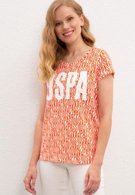 Kadın Kırmızı Bisiklet Yaka T-Shirt - 50219867019