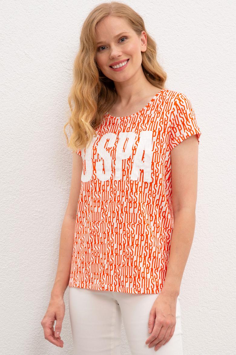 Kadın Kırmızı Bisiklet Yaka T-Shirt