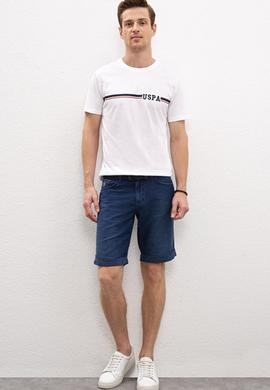 Erkek Beyaz Bisiklet Yaka T-Shirt - 50217772003