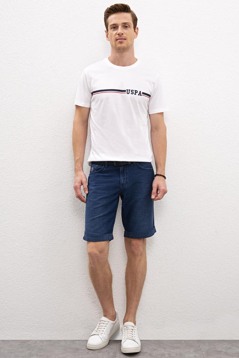 Erkek Beyaz Bisiklet Yaka T-Shirt - 50217772003