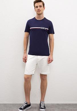 Erkek Lacivert Bisiklet Yaka T-Shirt - 50217772023