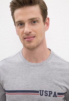 Erkek Gri Melanj Bisiklet Yaka T-Shirt - 50217772013