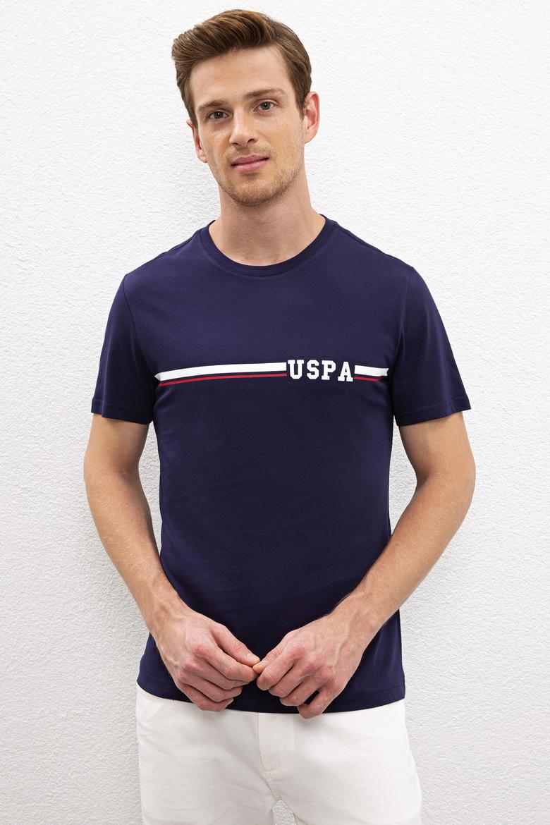 Erkek Lacivert Bisiklet Yaka T-Shirt